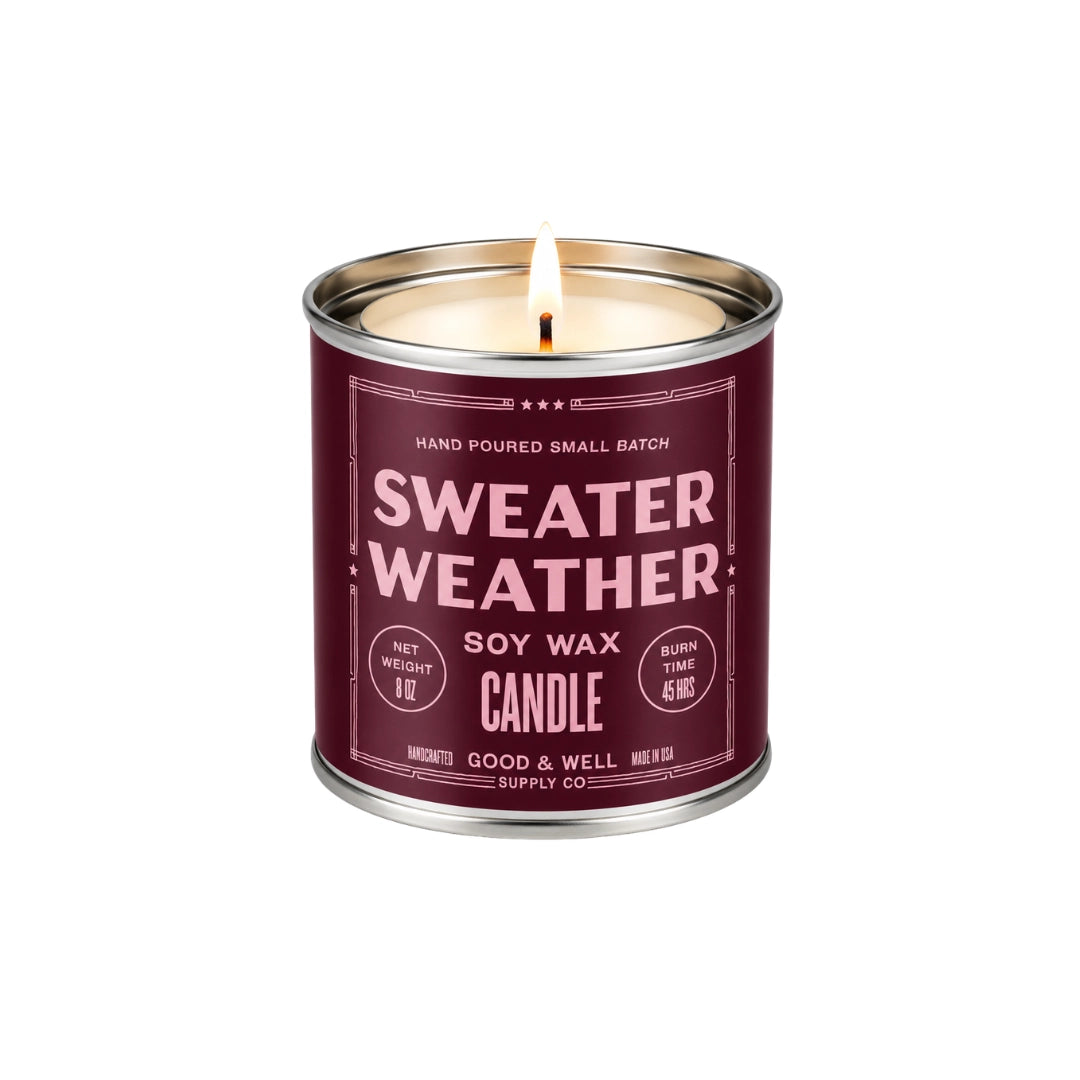 SWEATER WEATHER COTTON WICK SOY CANDLE 1/2 PINT