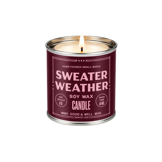 SWEATER WEATHER COTTON WICK SOY CANDLE 1/2 PINT